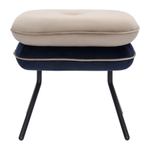 Пуф pea, велюр, бежевый/темно-синий