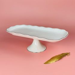 Lenardi 102-158 Овальное блюдо 36см на ножке АГАТА в под.уп.(х6)Фарфор