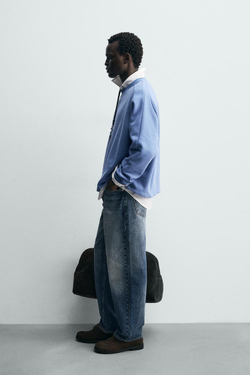 ZARA ТОЛСТОВКА RELAXED FIT, ЯРКО-СИНИЙ