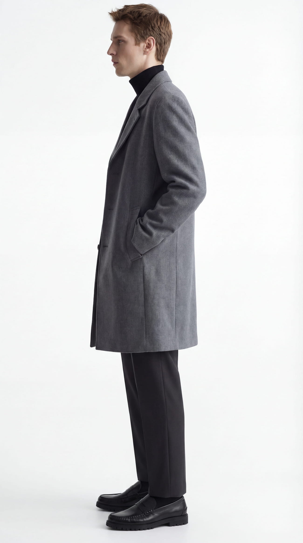 Мужское пальто (серое) С27