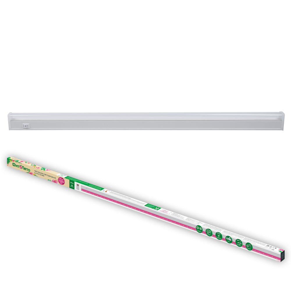 ULI-P57-30W-SPBR IP20 WHITE Светильник для растений светодиодный линейный. 1173мм. выкл. на корпусе. Пластик. Спектр для рассады и досвечивания в период роста. TM ФитоЛето