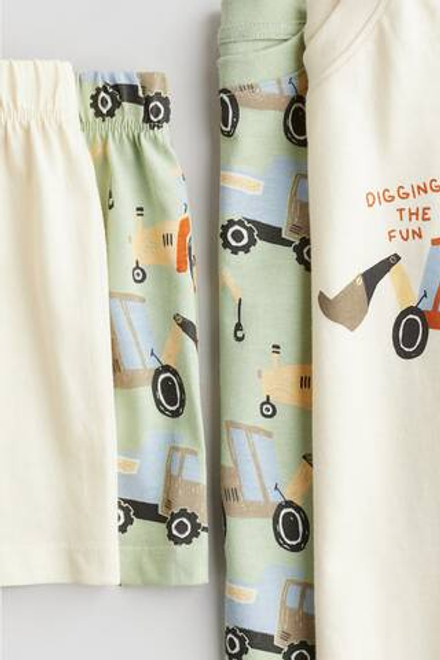 H&M Пижамный комплект из трикотажа с принтом ( 2 шт.), зеленый