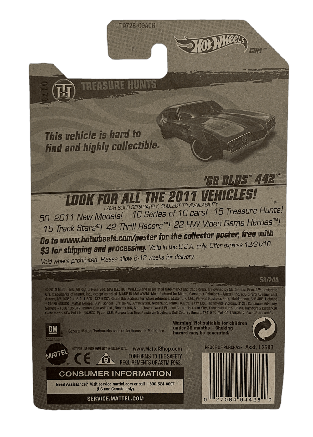 Hot Wheels Treasure Hunt '68 Olds 442 (2011)