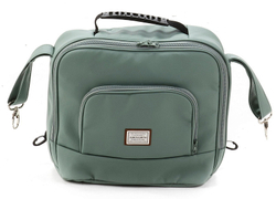 Детская коляска Adamex Luciano Deluxe 2 в 1 Q114-С (СЕРО-ЗЕЛЕН.КОЖА 100%+ЧЕРАЯ РАМА)