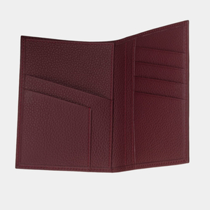 Кожаная обложка для паспорта и автодокументов, теленок бордового цвета