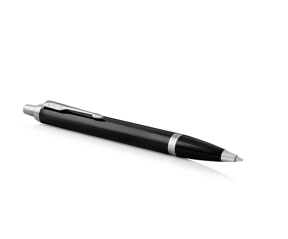 Шариковая ручка Parker IM Metal Black CT лак глянцевый, стержень: M, цвет чернил: blue, в подарочной упаковке.