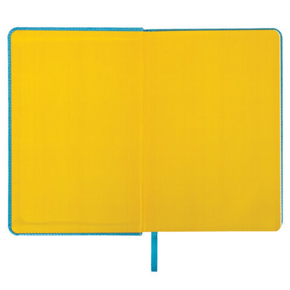 Ежедневник недатированный МАЛЫЙ ФОРМАТ 100х150 мм А6 BRAUBERG "Rainbow" под кожу, 136 л., бирюза, 111687