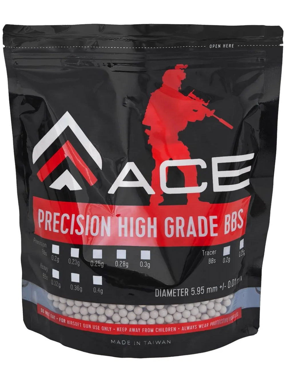 Шары-трассеры ACE 0,25 (зеленые) (4000 шт.) для страйкбола