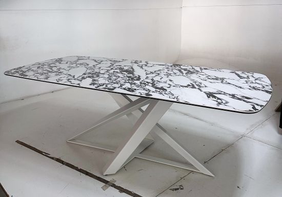 Стол VICENZA 220 BULGARI WHITE, керамика / белый