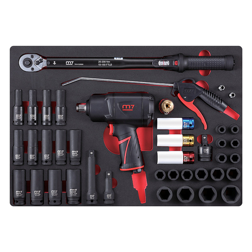 MIGHTY SEVEN (NC-4255QA) Набор пневмоинструмента 1/2" с принадлежностями, ложемент, 41 предмет