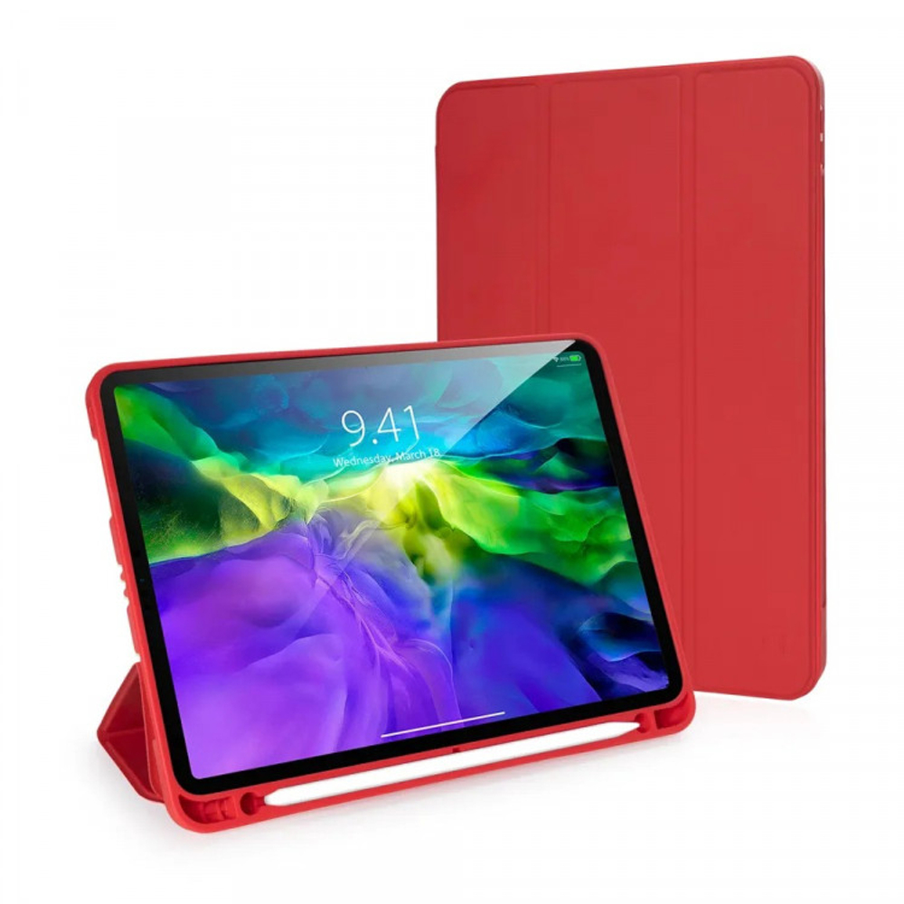 Чехол книжка Gurdini Milano для iPad 10.9"/iPad 11" с отсеком для стилуса (pen slot) (Красный)