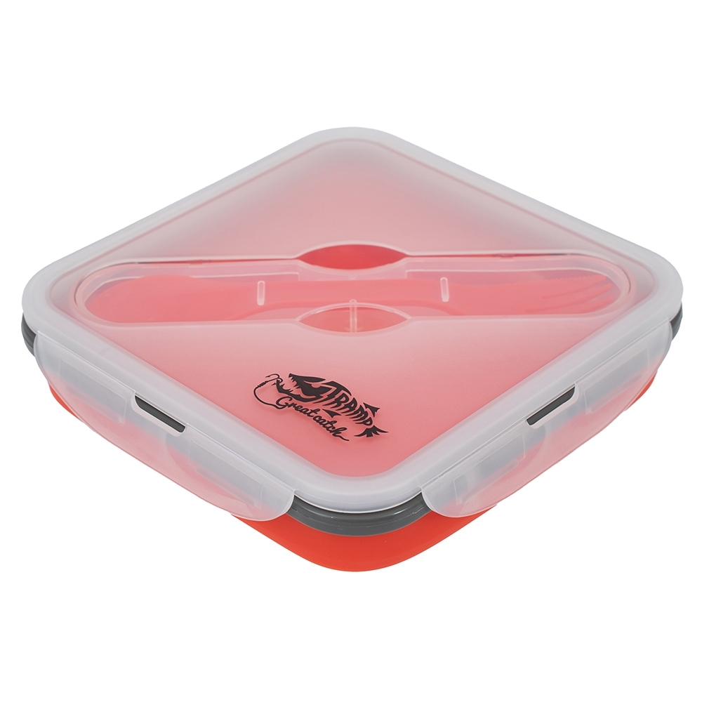 Контейнер силиконовый с ловилкой 1000 мл Tramp TRC-145 (терракотовый)