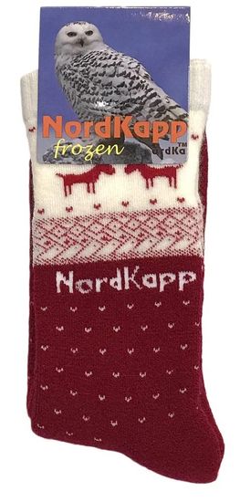 Термоноски детские с оленями красные NordKapp 515/1