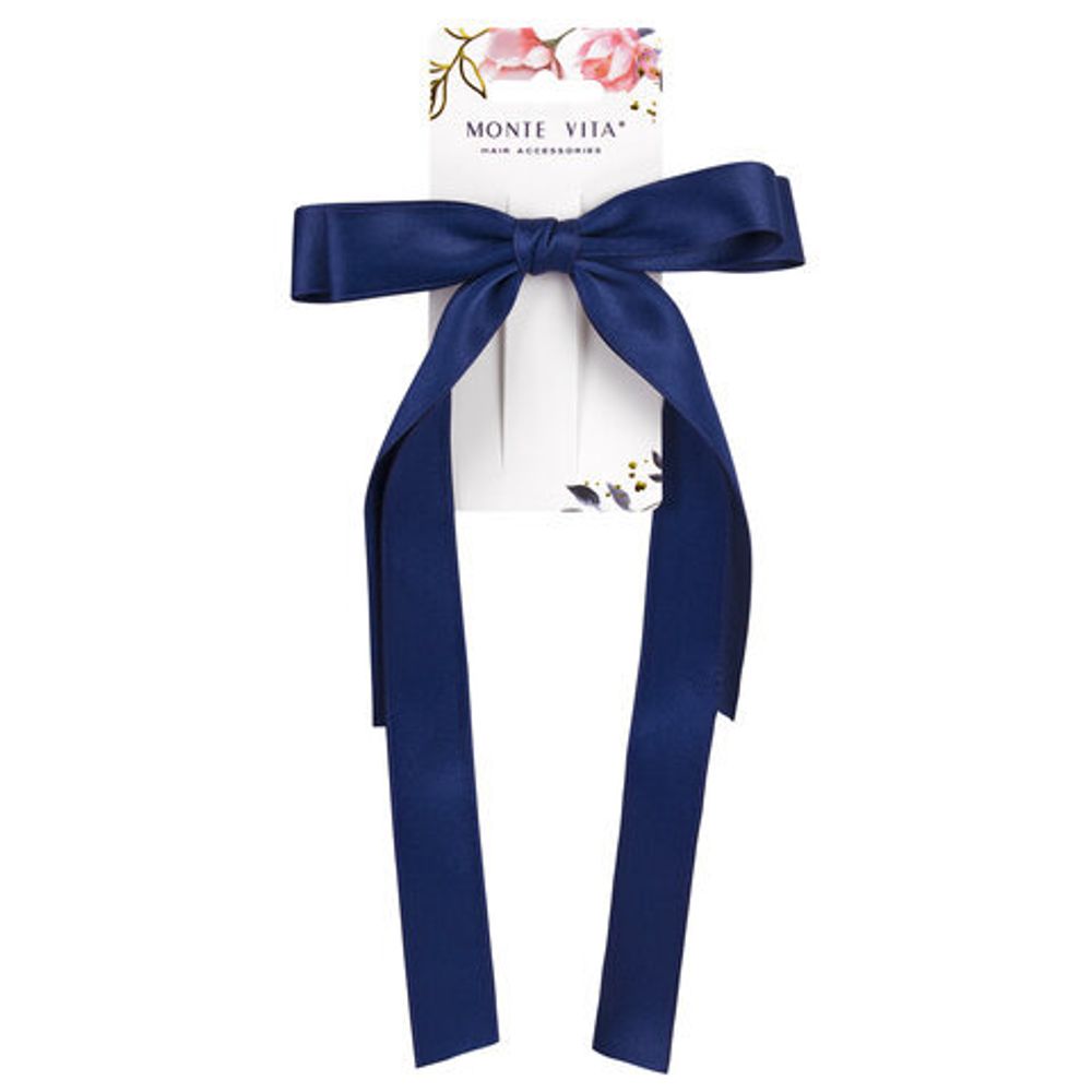 Заколка для волос аллигатор 15x26 см, с бантиком, с длинными хвостиками, АССОРТИ, MONTE VITA, 457111