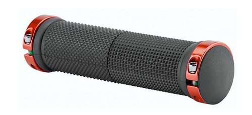 Грипсы XH-G59BL 130 мм чёрные, красные кольца, в инд. упаковке арт.150218 (10216170/111221/0366532, Китай)