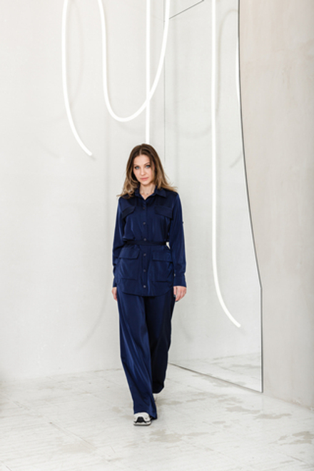 Блуза сафари сатин