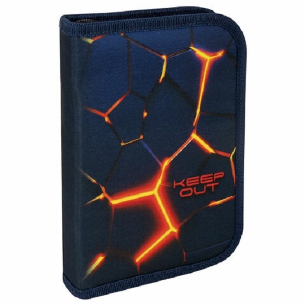 Пенал 1 отделение 210*140 Brauberg Keep out, 2 откидные планки, ткань