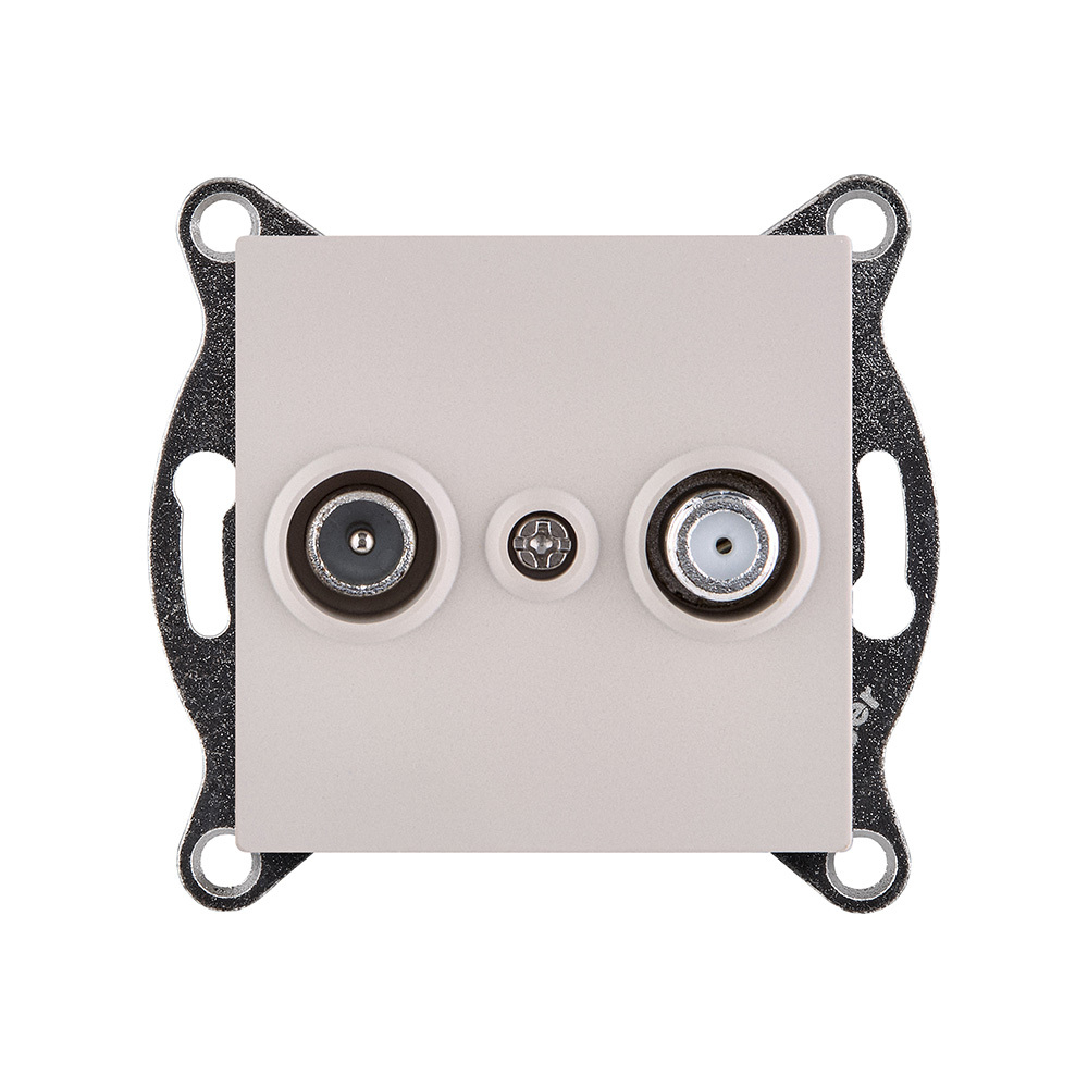 Розетка двойная TV (мама) + спутниковая SAT, кашемир матовый Kollinger REA-035CM для Aspekt, Eleganz, Reflex