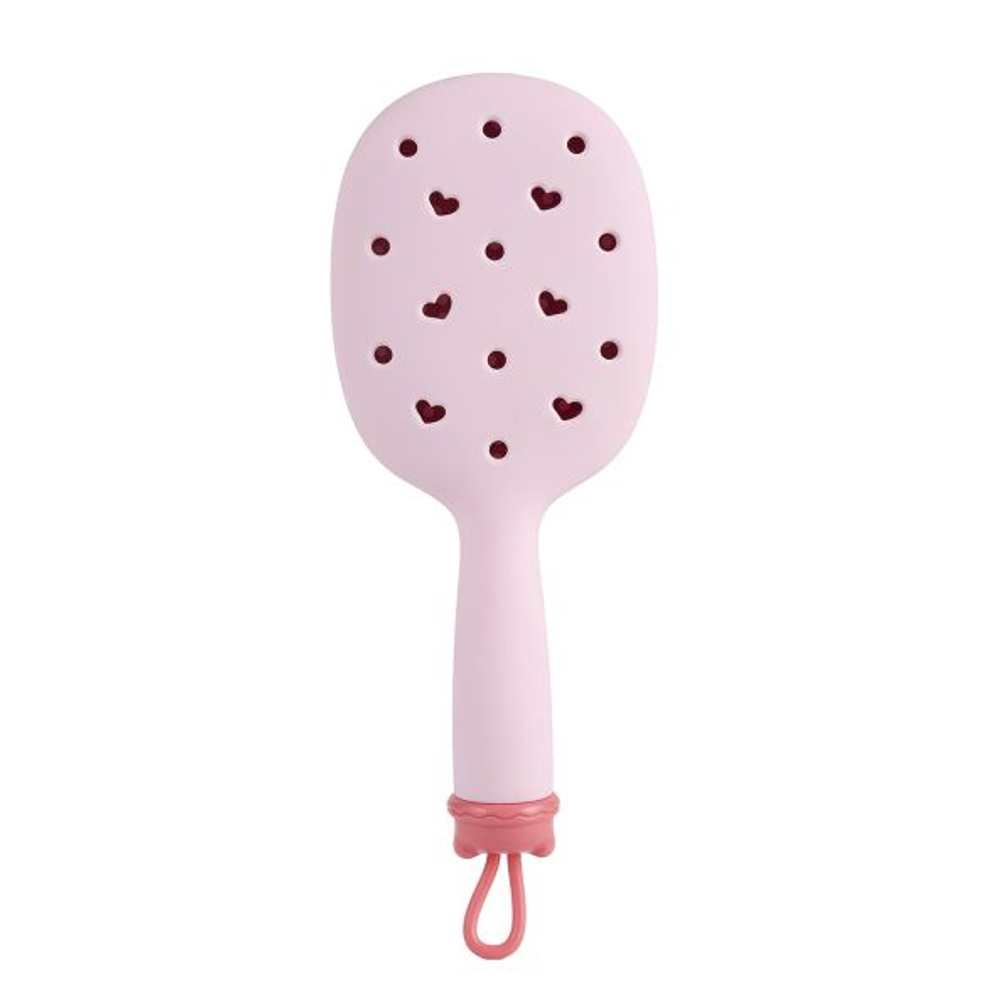 Расческа массажная с отверстиями для джиббитсов SOLOMEYA Croks Massage Hair Brush Pink