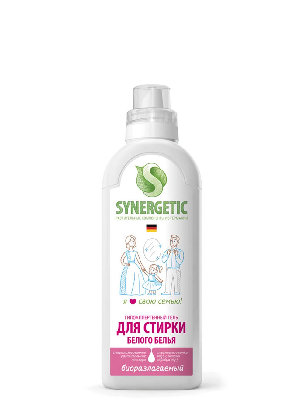 СРЕДСТВО ДЛЯ СТИРКИ БЕЛОГО БЕЛЬЯ 0,75л "СИНЕРГЕТИК"---