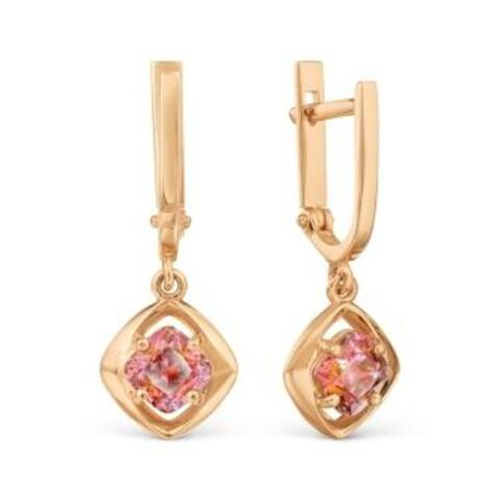 Серьги из золота с фианитами