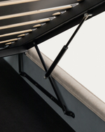 Кровать Arvian бежевого цвета из шенилла с ящиком для хранения 180 х 200 см