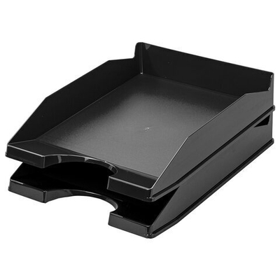 Лоток горизонтальный для бумаг КОМПЛЕКТ 2 шт., BRAUBERG «Modern», 346×254×61 мм, черный.