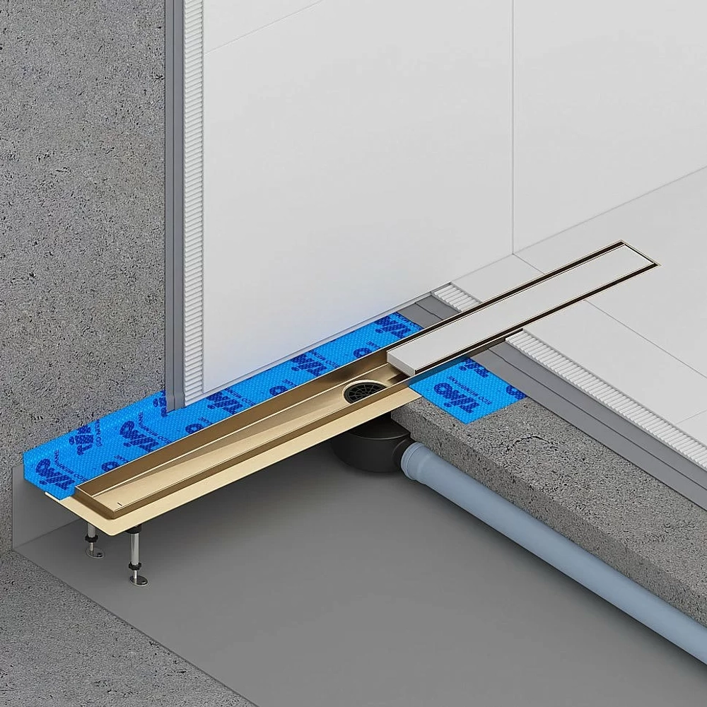 Душевой лоток TIMO Drain System 700 Plate DS230207/17 под плитку, золото матовое