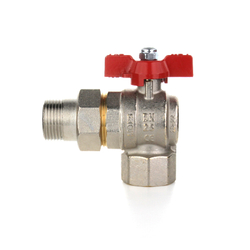 Кран шаровой угловой 3/4" НВ американка, ручка бабочка