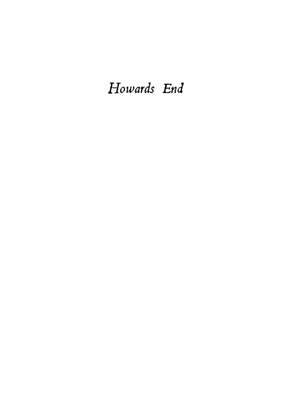 Howards End | E.M. Forster