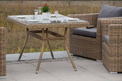 "Аффогато" обеденная группа из искусственного ротанга, цвет соломенный
