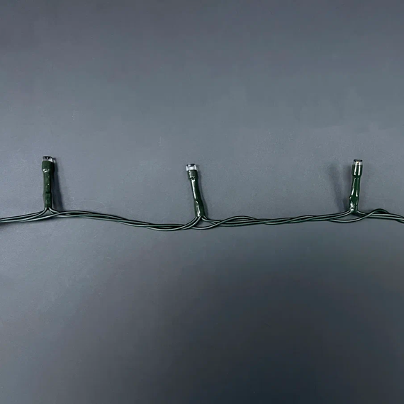 Светодиодная нить String Light 192 теплых ламп, 14.4 м., на батарейках, таймер, зеленый провод, Luca (83790)