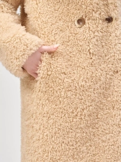 Шуба женская чебурашка тедди эко, бежевая, SilverFox