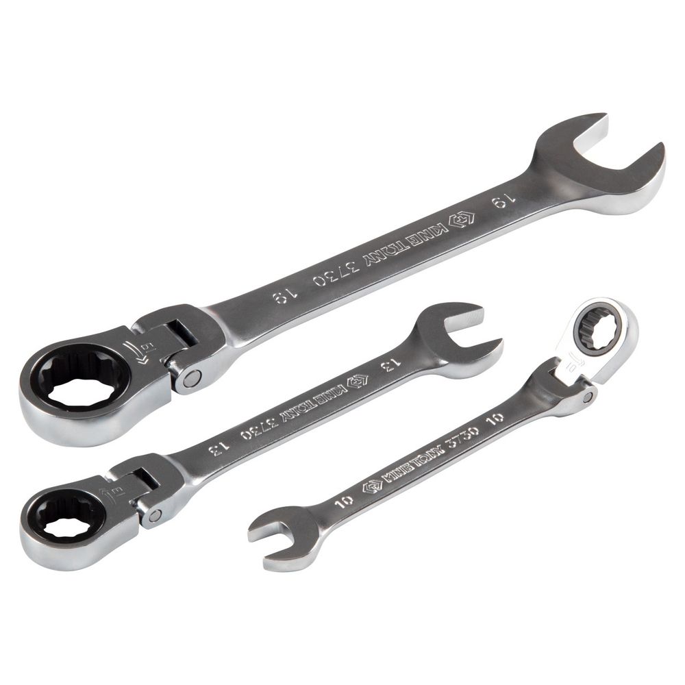 KING TONY (12006MR) Набор комбинированных трещоточных ключей, 10-19 мм, 6 предметов
