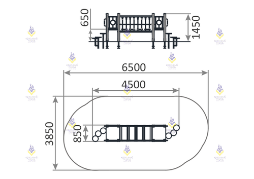 Спортивный комплекс «Переправа» с качающимся мостиком