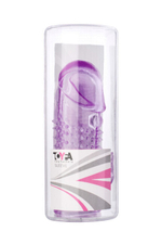 Насадка а пенис с рельефом и клиторальным массажером Toyfa (Цвет: фиолетовый)