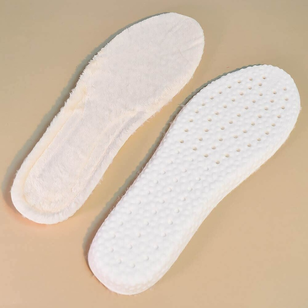 Стельки зимние обрезные с амортизацией стопы из ЭВА с иск.мехом "Teplo", цвет бежевый, р.40-46