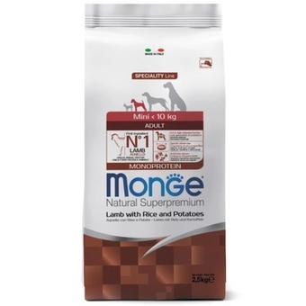 Корм для щенков Monge Dog Speciality Line Monoprotein Mini и беременных собак мелких пород, из ягненка с рисом 2,5 кг