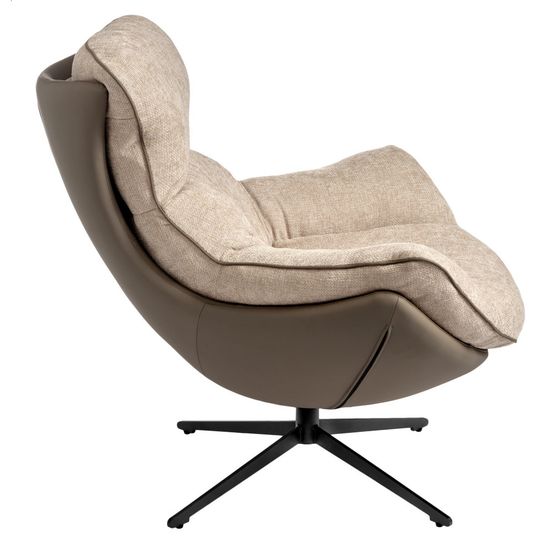 Кресло HUG латте, экокожа, шенилл