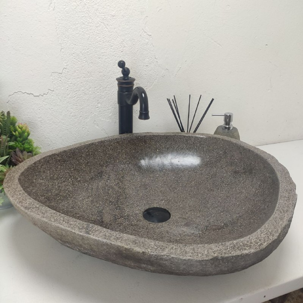 Раковина из речного камня RS-61728 (63*56*15)