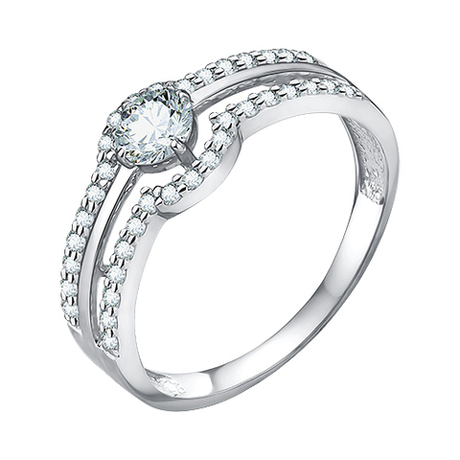 Кольцо из серебра с фианитами