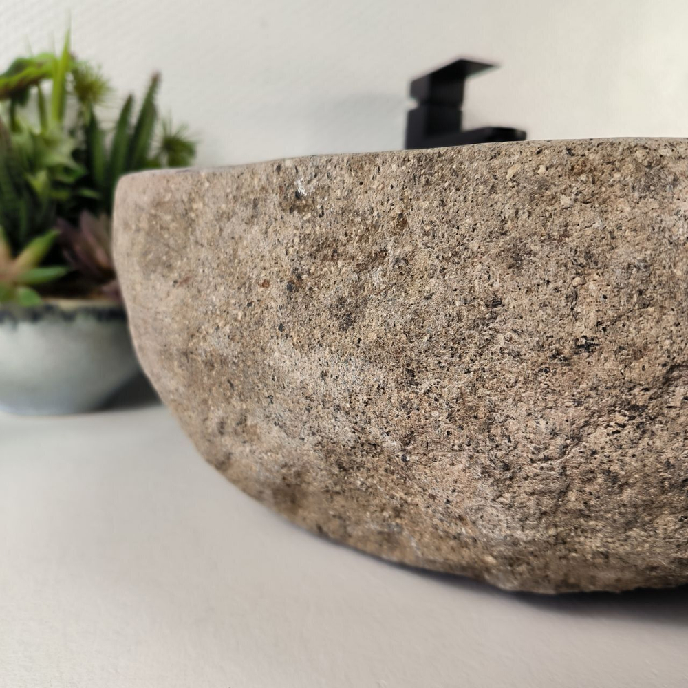 Каменная раковина из речного камня RS-05408 (64*53*15) 0858 из натурального камня