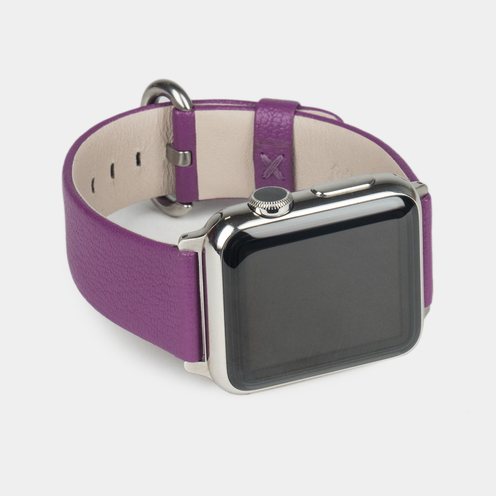 Ремешок для Apple Watch 40/41/42 mm из кожи козы, фиалкового цвета