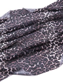 Мягкая сетка эластичная тату, леопард IREY, белый/коричневый/черный