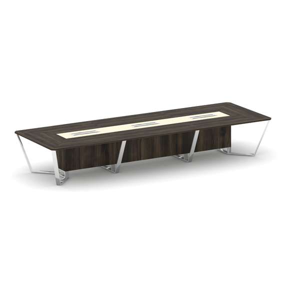 Steel Meet Стол переговорный прямоугольный MM-PR.B.SP-16 Дуб Мали/Ваниль Глянец/Нержавеющая Сталь/Хр