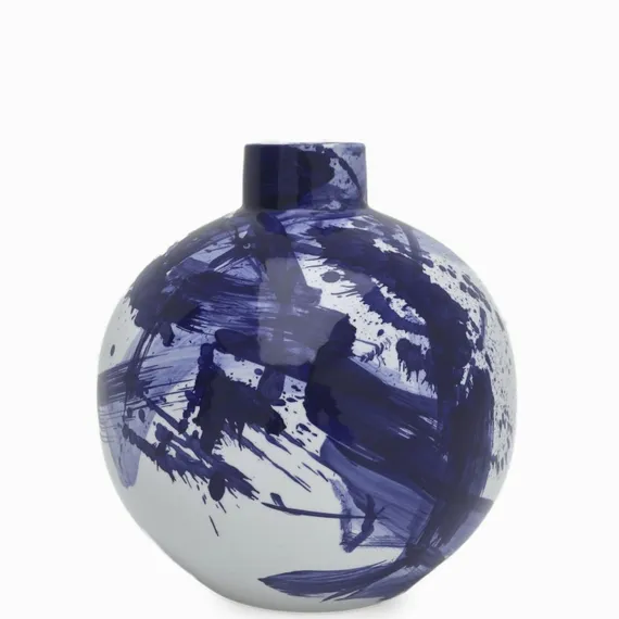 Ваза Globe S высота 26 см, белый, синий