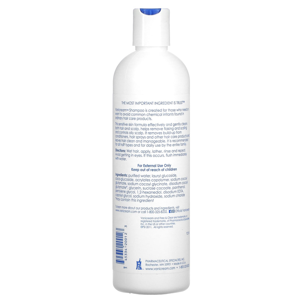 Vanicream, Shampoo For Sensitive Skin, 12 fl oz (355 ml)