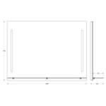 Зеркало Evoform с полочкой 100 см с 2-мя встроенными LED-светильниками 11 W 100x75 см