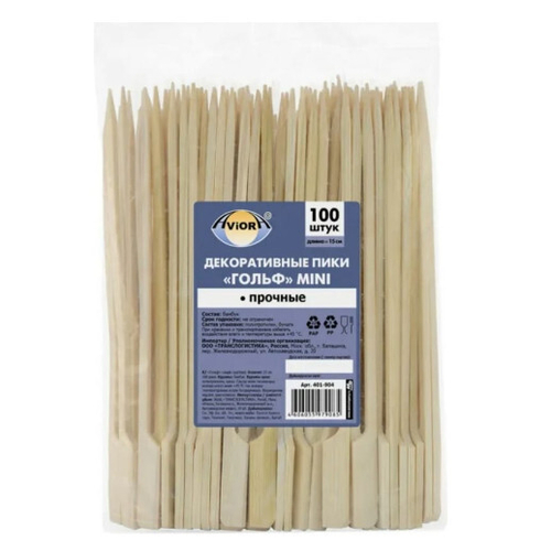 Пика деревянная "Гольф Мини" 15см, 100шт/упак, 30упак/кор