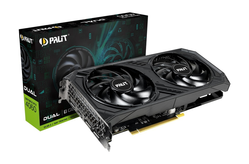 Видеокарта Palit GeForce RTX 4060 DUAL (NE64060019P1-1070D V1)